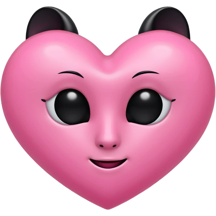 a plain pink heart with horns on it, no face emoji