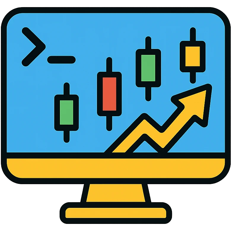 terminal icon in the style of a trading platform, minimalist design emoji