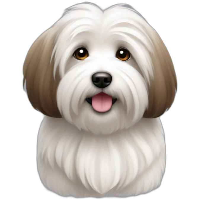 Coton de tulear avec oreille brune emoji