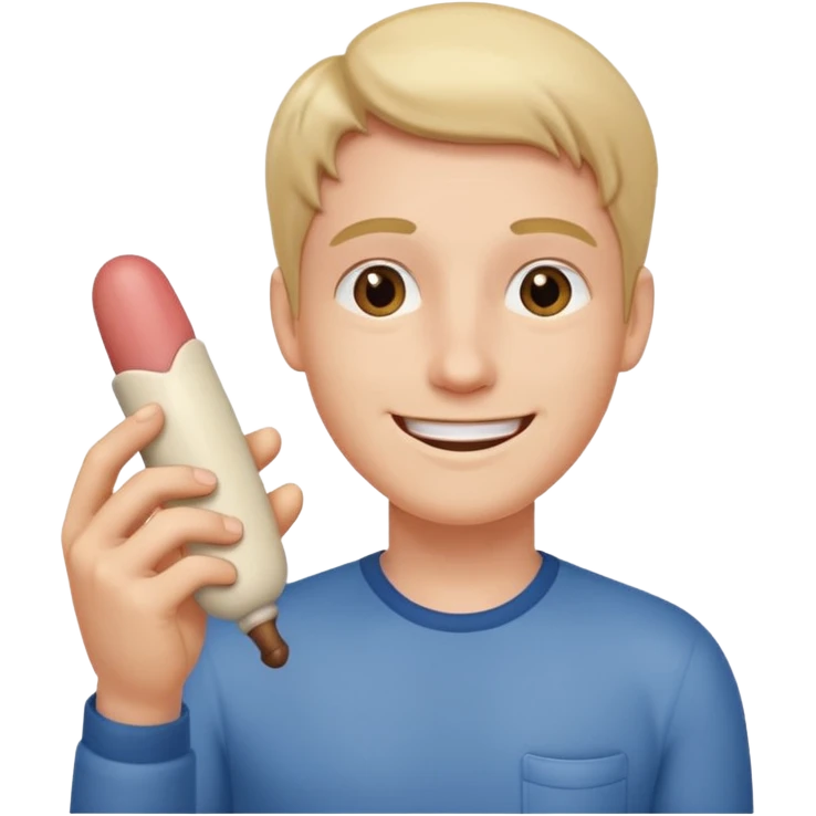 Penis in hand smiling face emoji