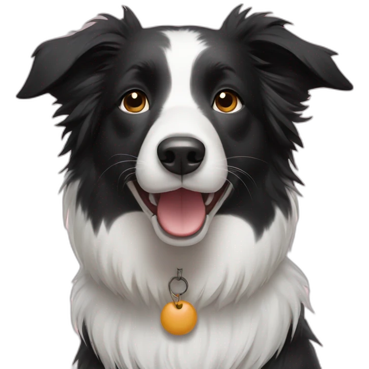 Border collie dog and girl emoji