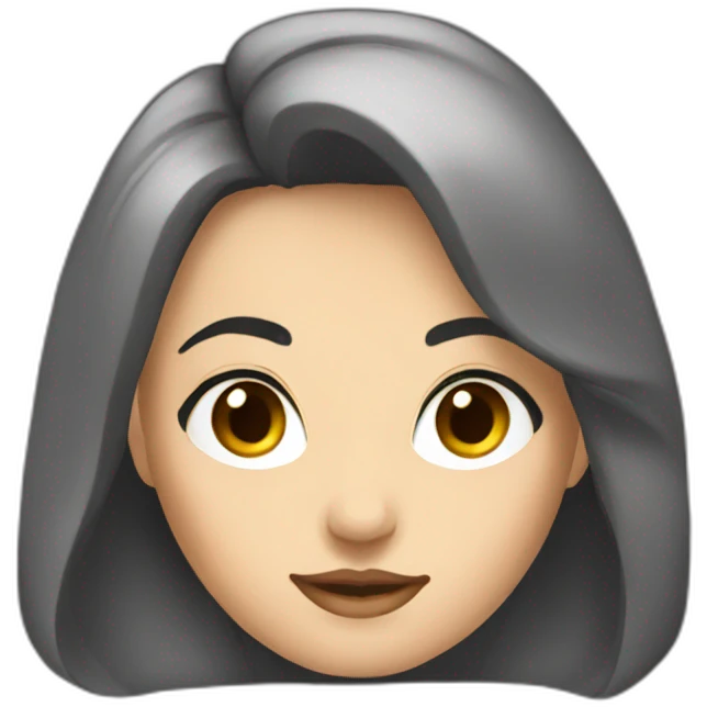 Anastasiia with browm hair emoji