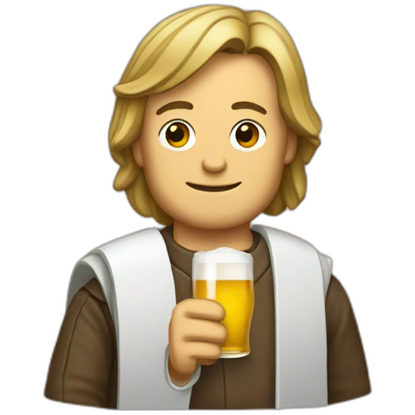 Luk Skywalker boit une bière emoji