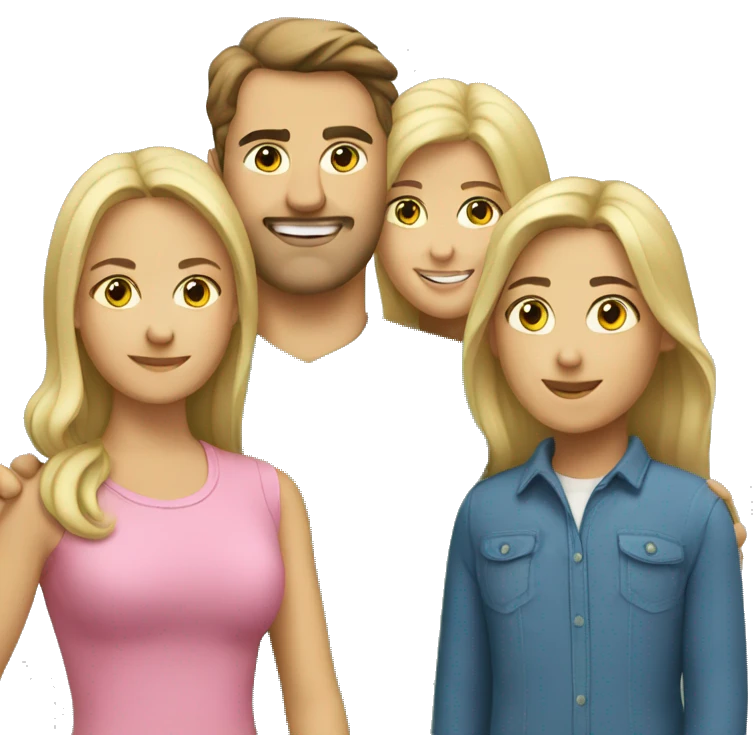 caucasian family of 4 emoji