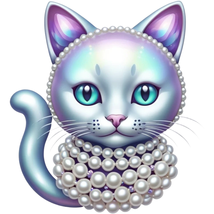 cat made of pearls emoji