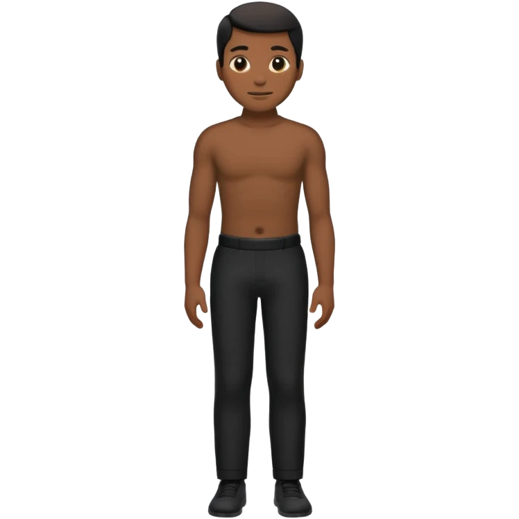 crea un emoji que sea una silueta de un hombre que sea entero pero separado por la mitad completamente de forma horizontal desde la zona de la cintura emoji