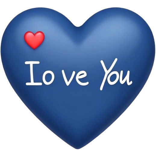 Dark Blue heart with the words I Love You Ry in the middle  emoji