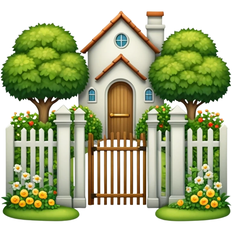 house garden gate fence door emoji