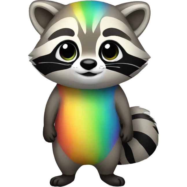 Rainbow Raccoon Full Body emoji