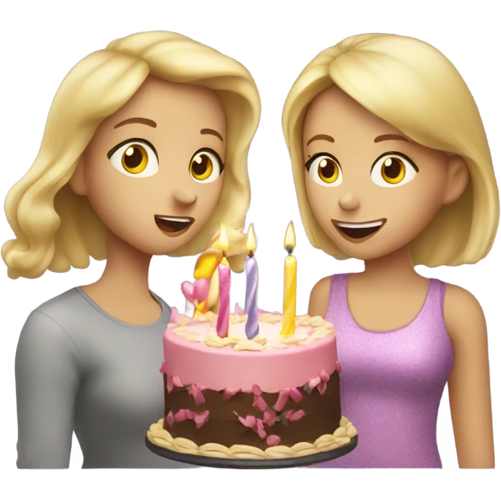 blonde girl blowing candles emoji