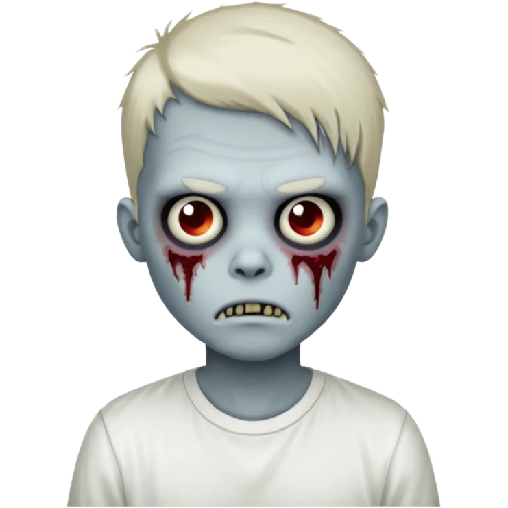 zombie boy with emo hair and white shirt, variant 3 emoji