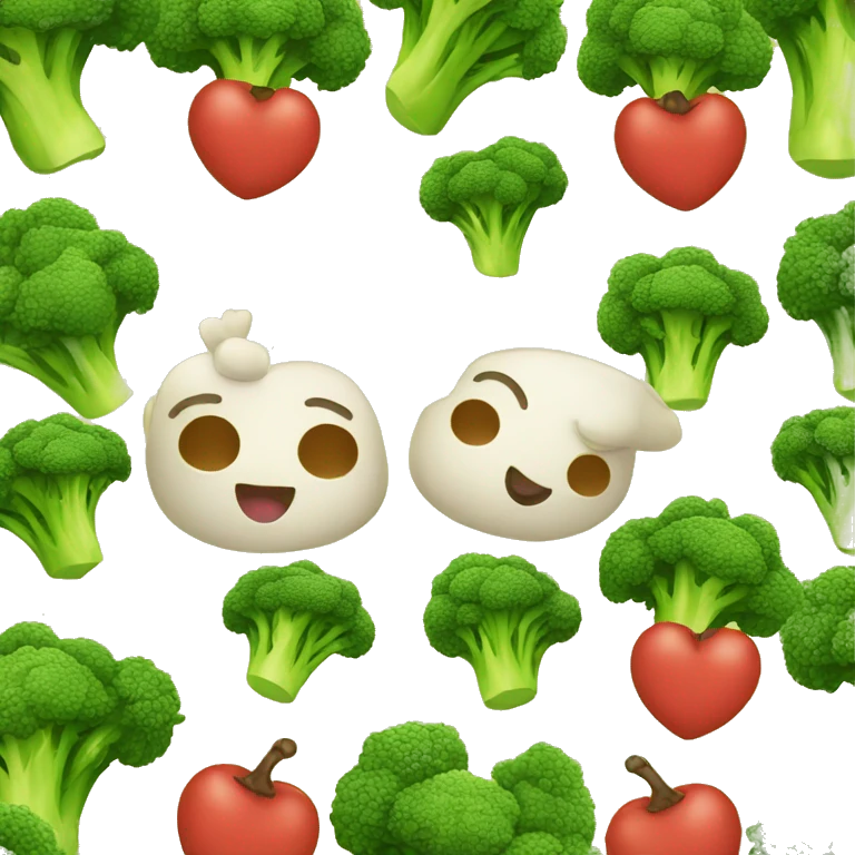Brocoli and roasted chicken in love emoji