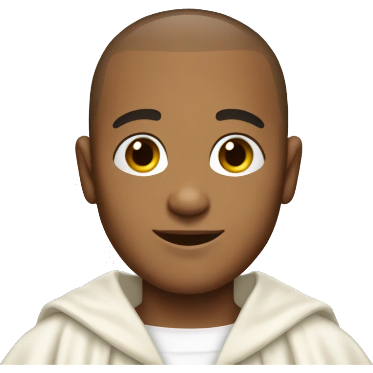 Buzz cut smiling young male dressed in Jesus robe  emoji