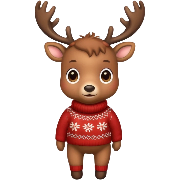 reindeer baby  cute, full body , sweater  emoji