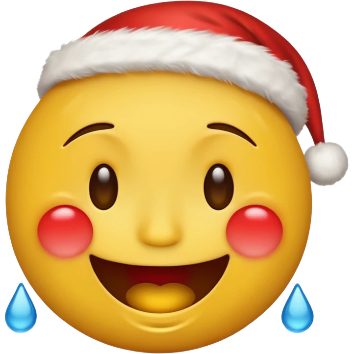 Laughing emoji with christmas yellow face only with tears in eyes emoji