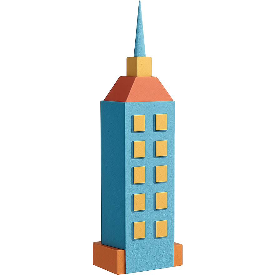skyscraper in paper craft style emoji