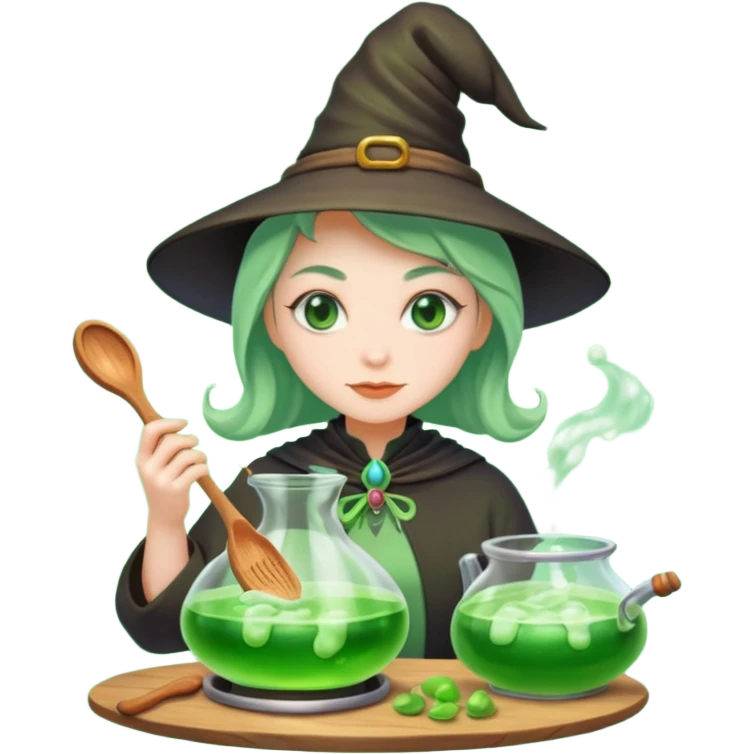 green witch cooking potion emoji