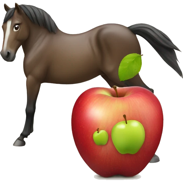 Horse with apple emoji