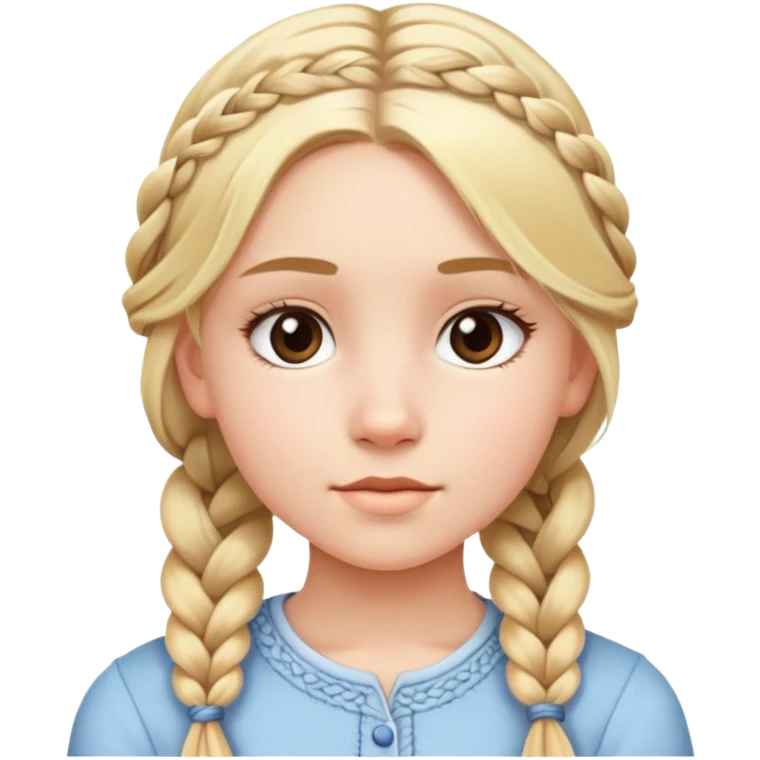 "- Nữ - 15 tuổi - Da trắng - Tóc vàng tết lọn nhỏ - Mặt thanh tú" emoji