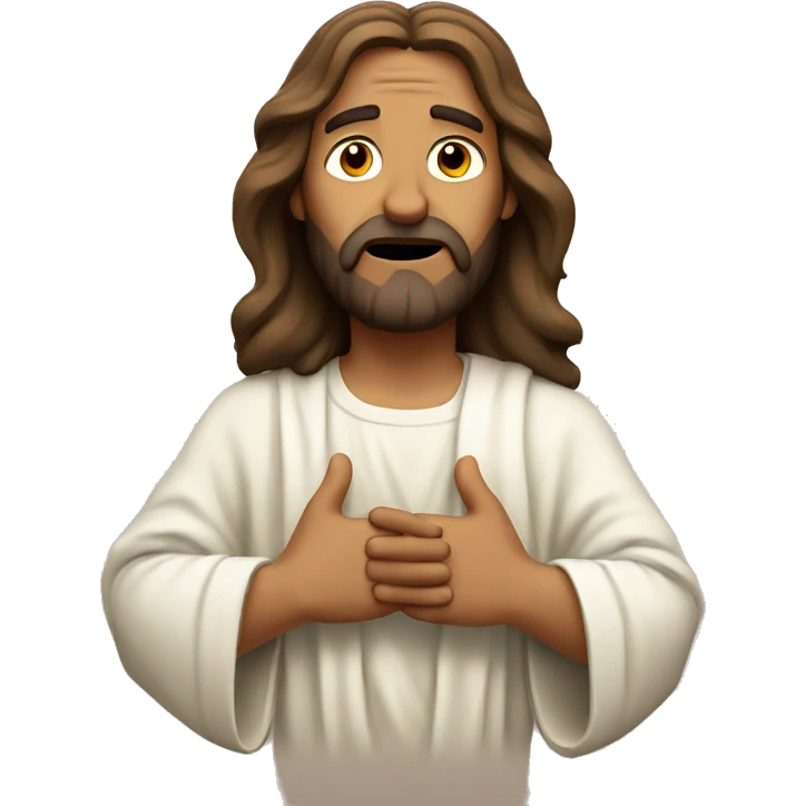jesus shrugging with hands  emoji