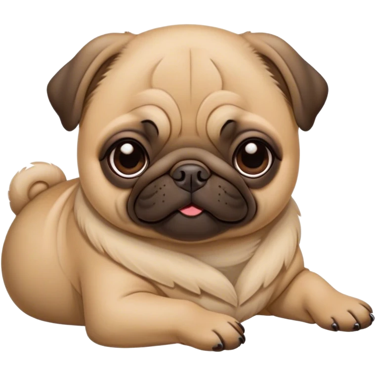 Cinematic Meme-Worthy Chubby Sleeping Fawn Pug Portrait Emoji, Head resting peacefully with a contented smile, showcasing a delightfully chubby build and a luxuriously soft fawn coat, eyes shut in a serene nap, Simplified yet hilariously adorable features, highly detailed, glowing with a soft, drowsy light, high shine, relaxed and utterly lovable, stylized with an air of playful laziness, bright and heartwarming, soft glowing outline, capturing the essence of a comically sleepy companion, so meme-worthy it feels like it could instantly become the next viral sensation of adorable slumber! emoji
