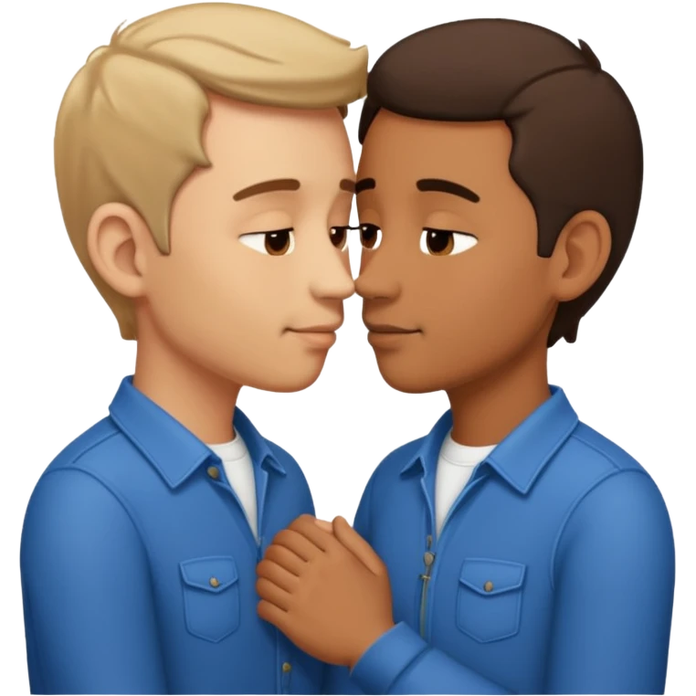 make 2 seductive men kissing and holding hands emoji