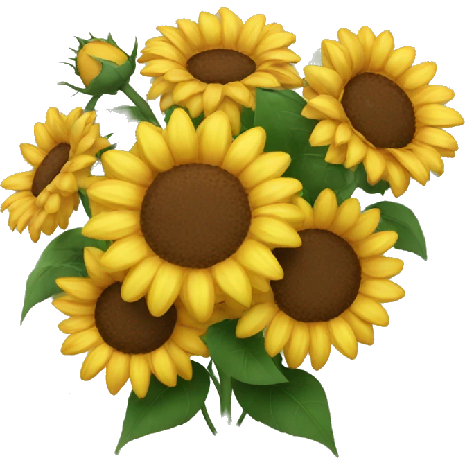 Roses and sunflower bouquet  emoji