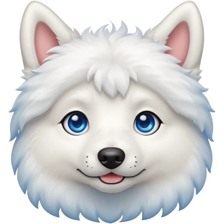 big shining blue eyed white dog emoji