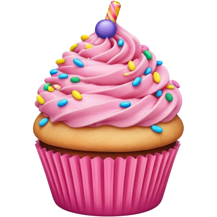 Cupcake with pink icing emoji