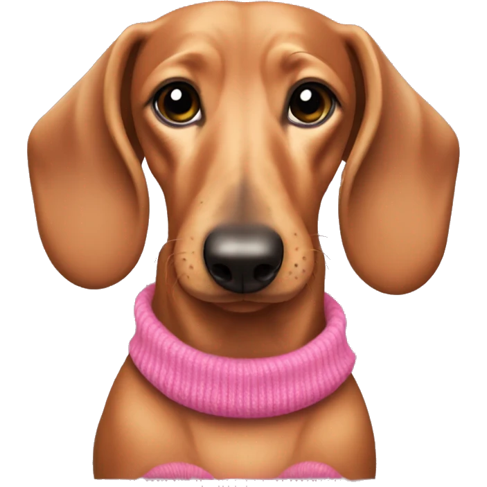 Dachshund with pink sweater on  emoji