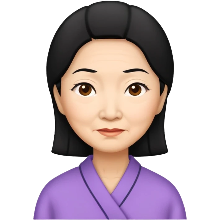 asian woman black hair grandmother emoji