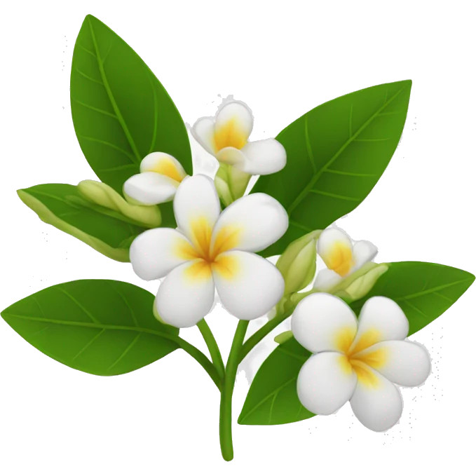 3 jasmins flowers with leafs emoji