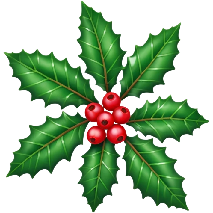 Individual small Christmas holly emoji