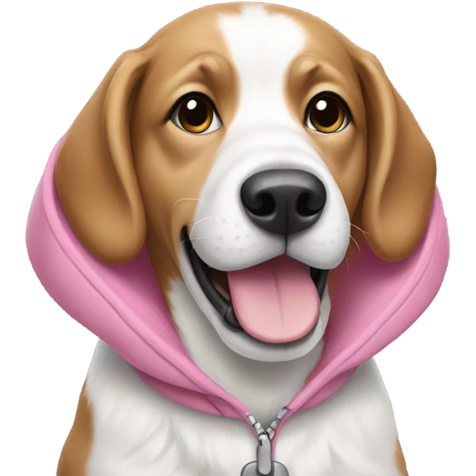 Pink and white dog emoji