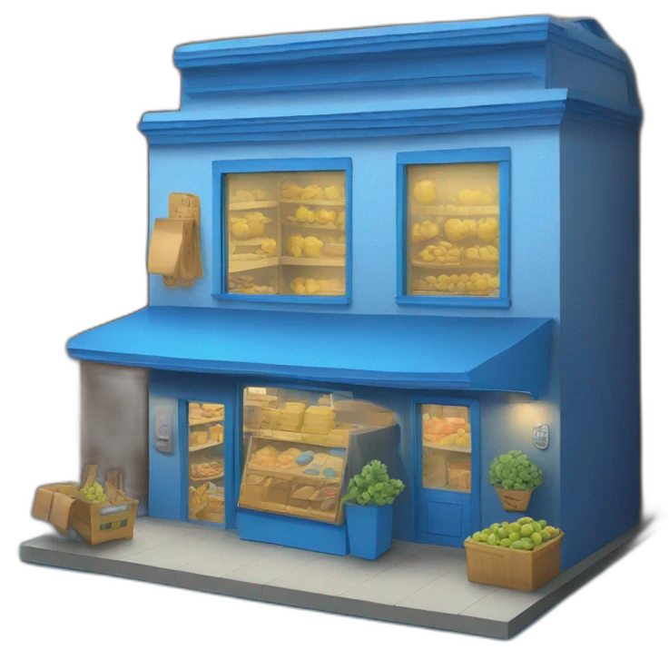market store building blue emoji
