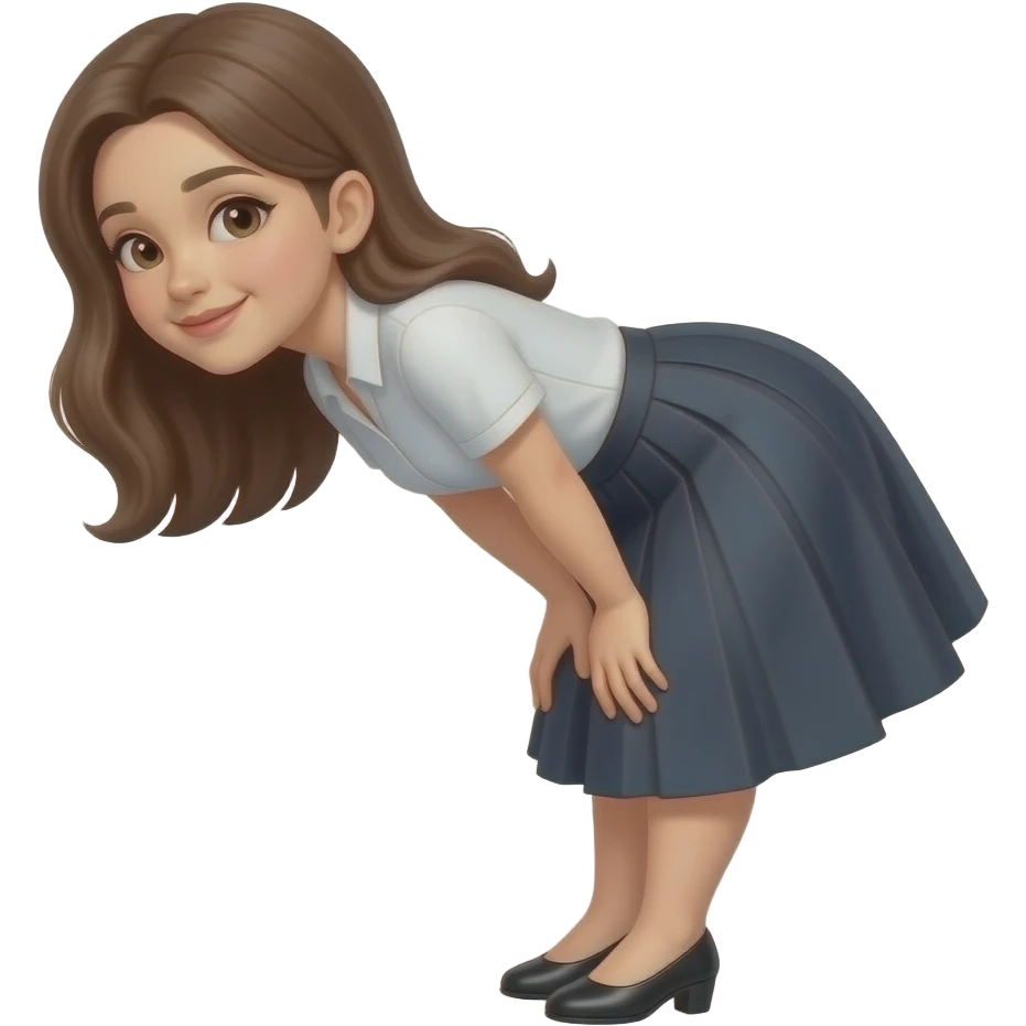 woman bent over with skirt emoji