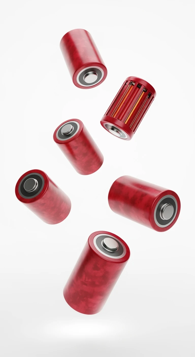 6 BATTERI INTESTINALI ROSSI/BORDEAUX FLUTTUANO IN ARIA, IPERREALISTICO 4K, ISOLATI SU SFONDO BIANCO emoji