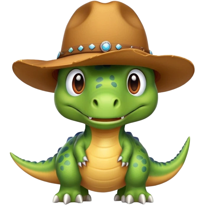 dinosaur with a cowboyhat emoji