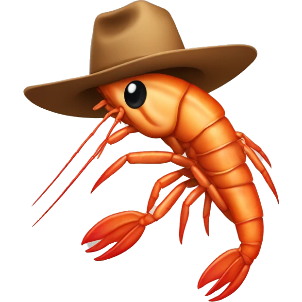 Prawn wearing a cowboy hat emoji