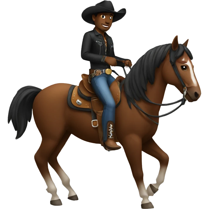 Black cowboy on a horse emoji