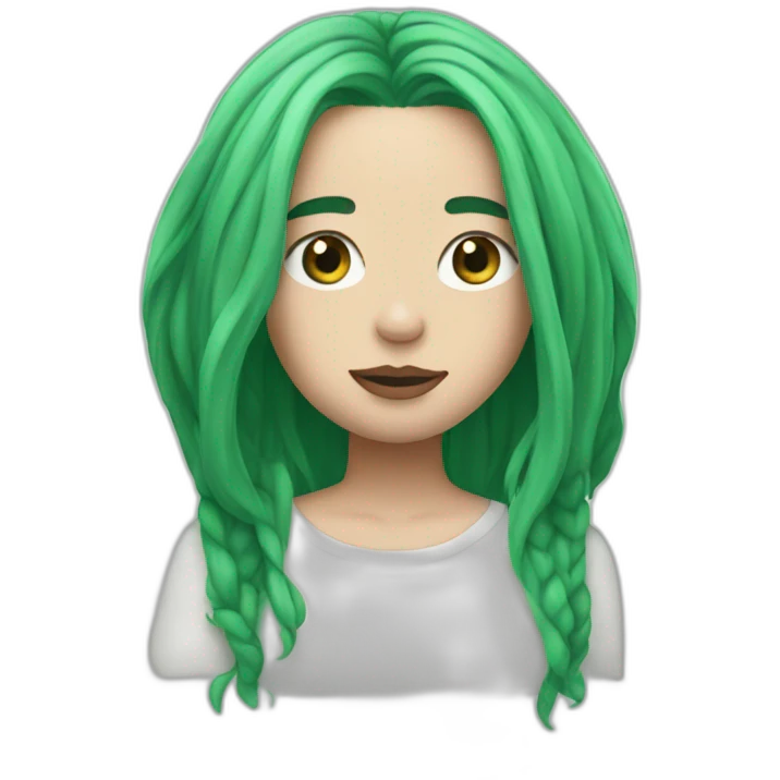 Billie eilish with green hair emoji