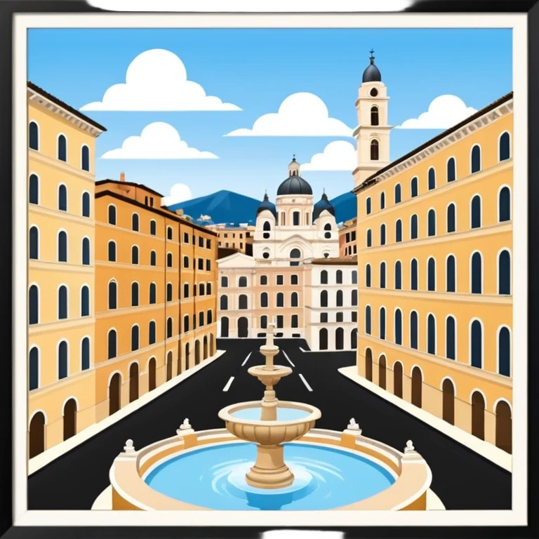 piazza di spagna with barcaccia view from up above
no square style no frame png style 
no squared only building emoji