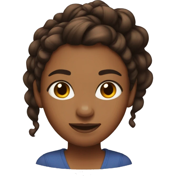 a brown skin women with dark ginger small twist hair in a ponytail  emoji