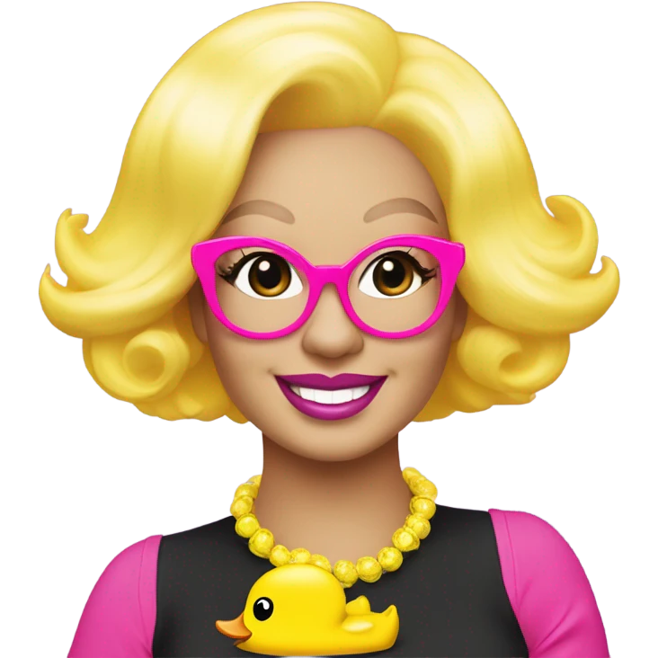 trixie mattel as a rubber duckie emoji