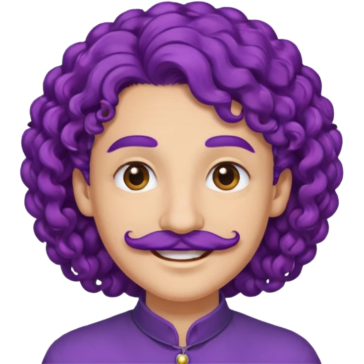 mustached curly purple haired earringed emoji