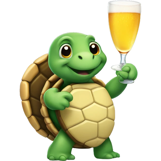 Turtle toasting a cheers! emoji