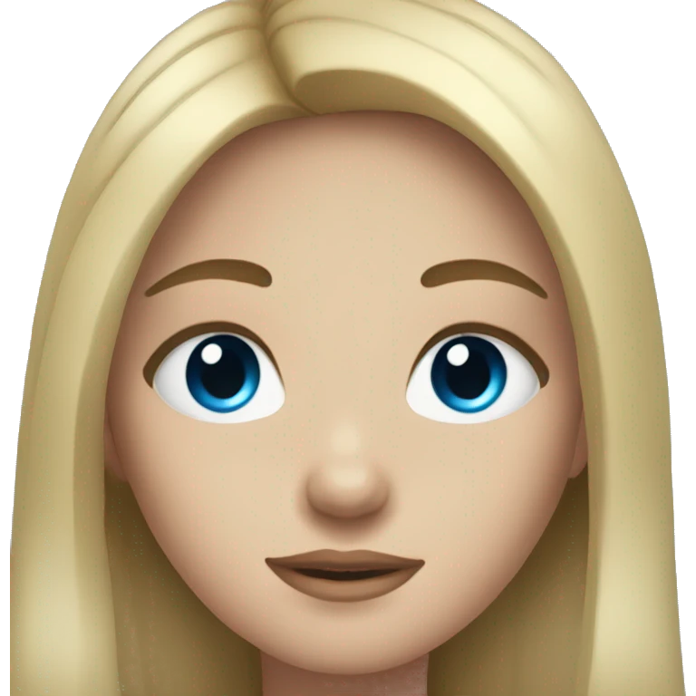 Girl with black long hair and blue eyes emoji