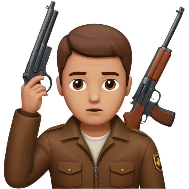 Man holding gun to head looking sorry emoji