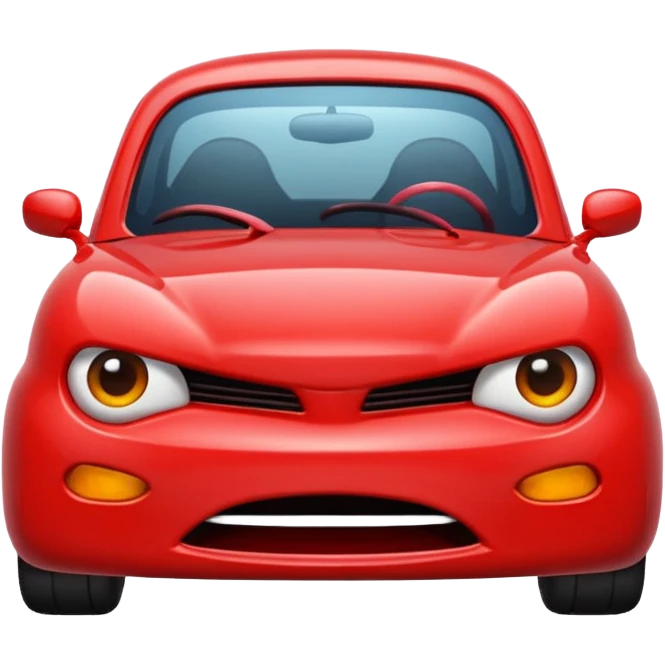 angry red car cute emoji