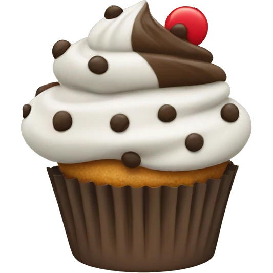 Cupcake with chocolate chip icing emoji